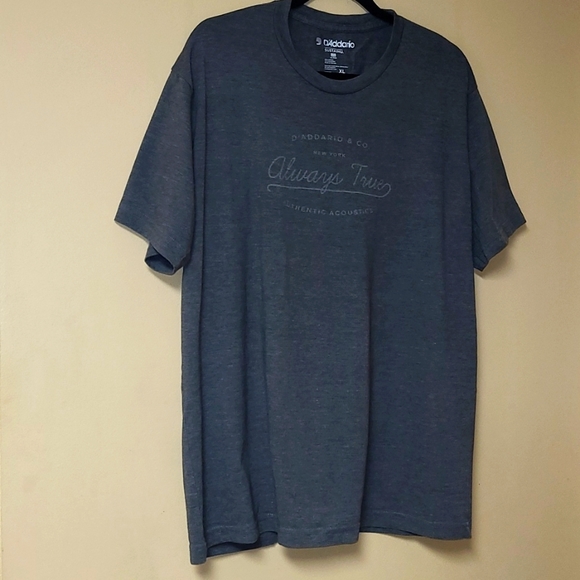 D'ADDARIO & CO. "Always True AUTHENTIC ACOUSTICS" Tee, Gray, Men's XL - Picture 3 of 5